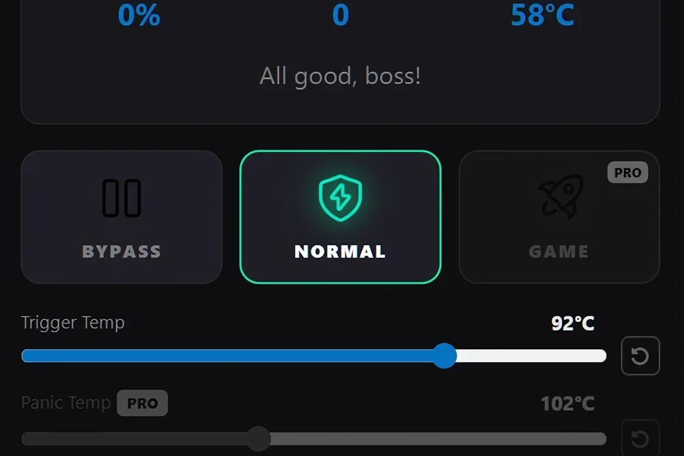 VRAM Shield Modes UI